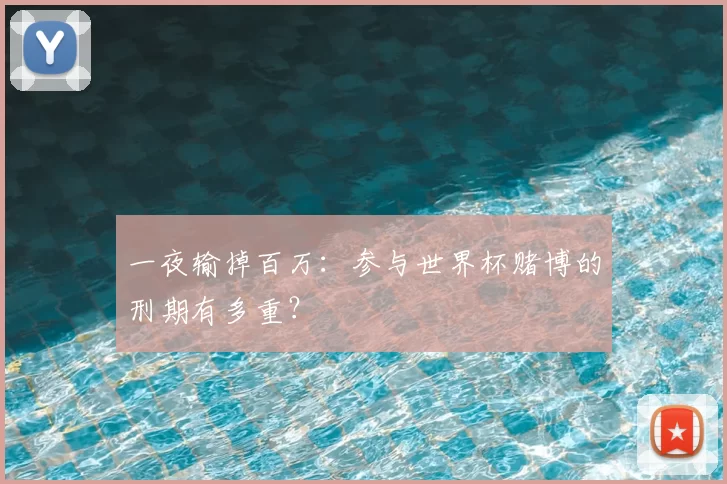 一夜输掉百万：参与世界杯赌博的刑期有多重？